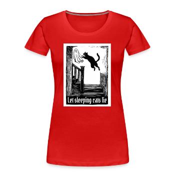Let sleeping cats lie - Women's Premium Organic T-Shirt - red - Front - Mia (176cm)