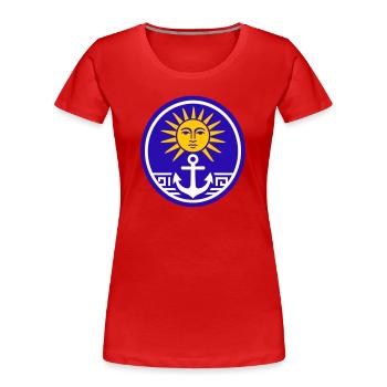 Greece Sun - Women's Premium Organic T-Shirt - red - Front - Mia (176cm)