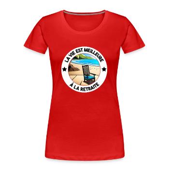 Retirement Gift Farewell Party - Women's Premium Organic T-Shirt - red - Front - Mia (176cm)