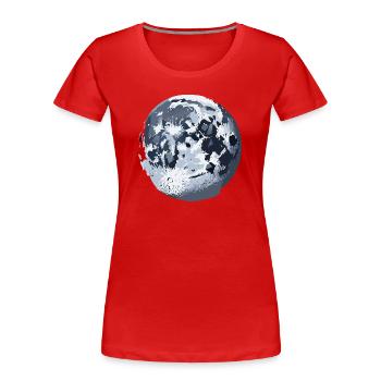 Mond - Frauen Premium Bio T-Shirt - Rot - Vorne - Mia (176cm)