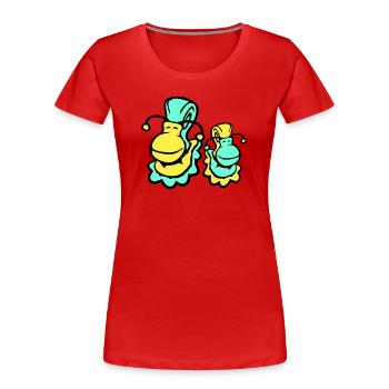 2 snail shell snails child dad mom family - Women's Premium Organic T-Shirt - red - Front - Mia (176cm)