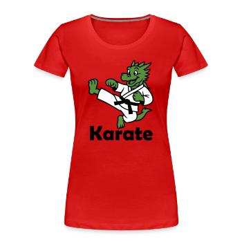 Karate Dragon - Women's Premium Organic T-Shirt - red - Front - Mia (176cm)