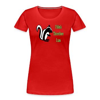 Humorvolle Skunk-Philosophie Zitat-Design - Frauen Premium Bio T-Shirt - Rot - Vorne - Mia (176cm)