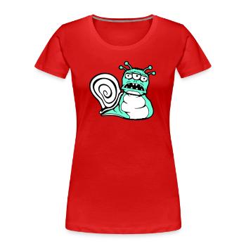 escargot extraterrestre monstre Halloween extraterrestre - T-shirt bio Premium Femme - rouge - Devant - Mia (176cm)