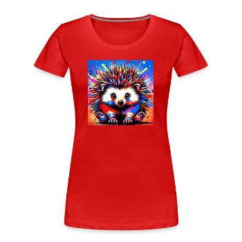 hérisson - T-shirt bio Premium Femme - rouge - Devant - Mia (176cm)