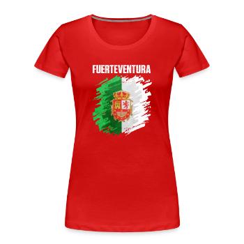 Fuerteventura Flaggen Design - Frauen Premium Bio T-Shirt - Rot - Vorne - Mia (176cm)