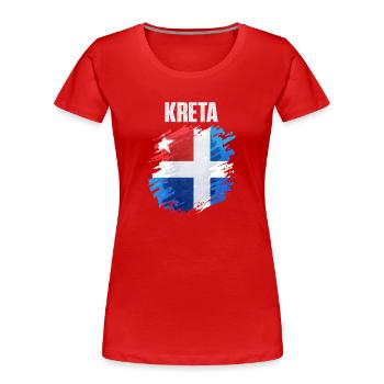Farbige Skandinavische Flagge Kunst - Frauen Premium Bio T-Shirt - Rot - Vorne - Mia (176cm)