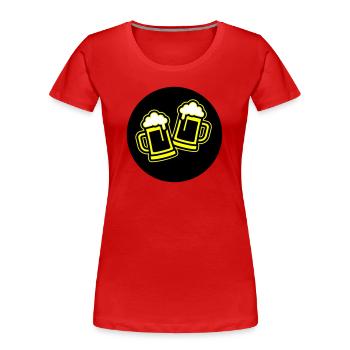 Bier Anstoßen Symbol Bierkrug - Frauen Premium Bio T-Shirt - Rot - Vorne - Mia (176cm)