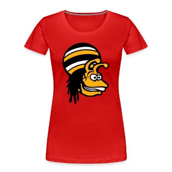 escargot reggae musique rasta cheveux chapeau Jamaïque - T-shirt bio Premium Femme - rouge - Devant - Mia (176cm)