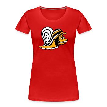 escargot reggae musique rasta cheveux chapeau Jamaïque - T-shirt bio Premium Femme - rouge - Devant - Mia (176cm)
