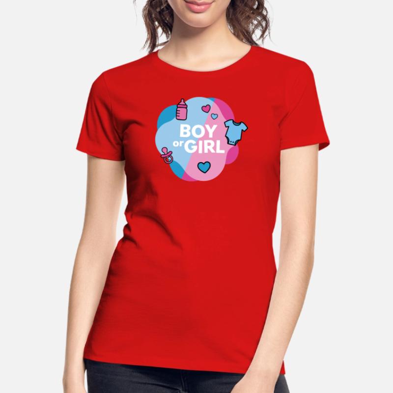 Geschlecht enthüllen Junge oder Mädchen Frauen Premium Bio T-Shirt