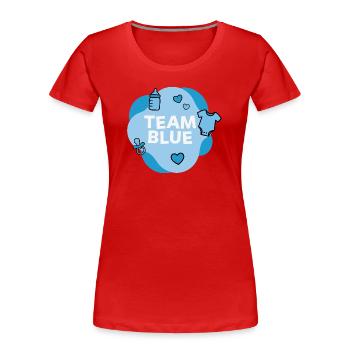 Conception de la Baby Shower Team Blue - T-shirt bio Premium Femme - rouge - Devant - Mia (176cm)