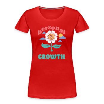 Personal Growth Daisy - Women's Premium Organic T-Shirt - red - Front - Mia (176cm)