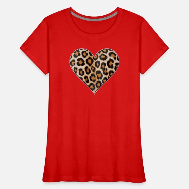 Leopard print heart pattern Women's Premium Organic T-Shirt