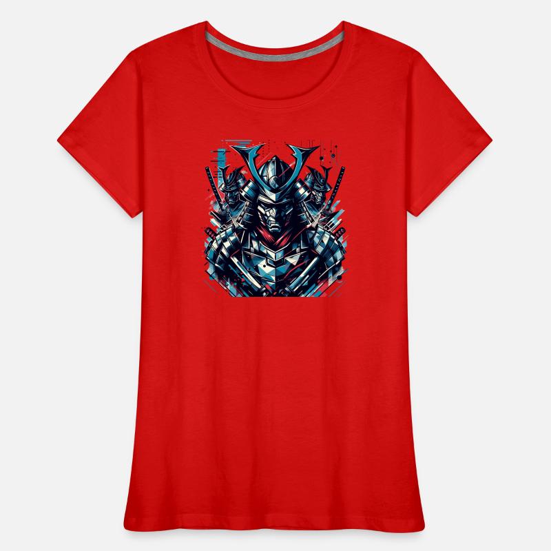 Futuristic Samurai Warrior Illustration Women's Premium Organic T-Shirt