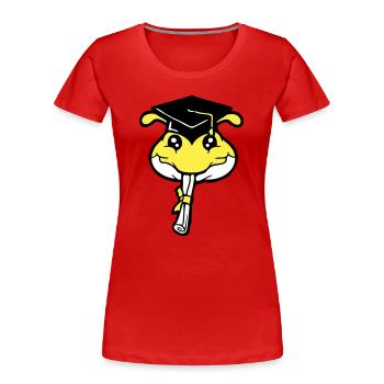 Caterpillar High School Graduation Passed College Worm - Women's Premium Organic T-Shirt - red - Front - Mia (176cm)