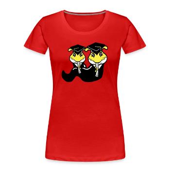 2 chenilles certificat de fin d'études secondaires diplôme d'études secondaires obtenu - T-shirt bio Premium Femme - rouge - Devant - Mia (176cm)