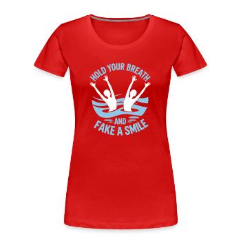 Natation synchronisée Natation artistique Sports nautiques - T-shirt bio Premium Femme - rouge - Devant - Mia (176cm)