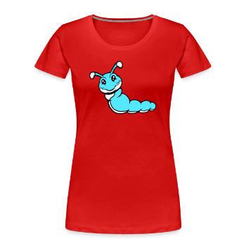 Caterpillar sweet sweet little smiles friendly happy - Women's Premium Organic T-Shirt - red - Front - Mia (176cm)