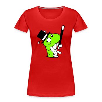 Caterpillar Sir Mr. Rich Monocle Glasses Cylinder Hole - Women's Premium Organic T-Shirt - red - Front - Mia (176cm)