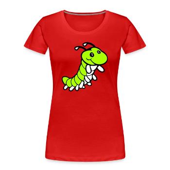 Caterpillar sweet sweet little smiles friendly happy - Women's Premium Organic T-Shirt - red - Front - Mia (176cm)