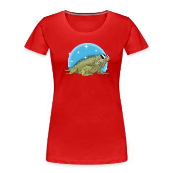 Iguane lézard Iguanes Cadeau - T-shirt bio Premium Femme - rouge - Devant - Mia (176cm)