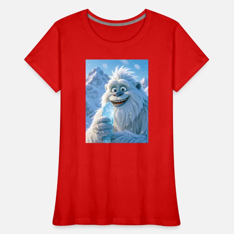 Yéti joueur mangeant de la crème de glaçon géant T-shirt bio Premium Femme