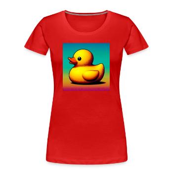 Caneton Canard Canard Canard - T-shirt bio Premium Femme - rouge - Devant - Mia (176cm)