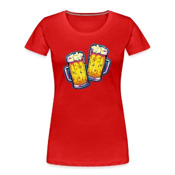 Bier Comic Bierglas - Frauen Premium Bio T-Shirt - Rot - Vorne - Mia (176cm)