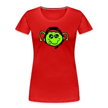 Gamer Headset Raupe Nerd zocken Kopfhörer Spielen - Frauen Premium Bio T-Shirt - Rot - Vorne - Mia (176cm)