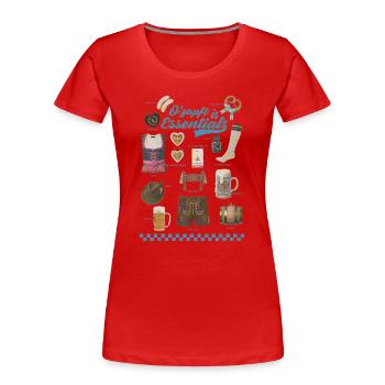 Traditional beer festival motifs on clothing - Women's Premium Organic T-Shirt - red - Front - Mia (176cm)
