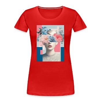 Abstract floral femininity - Women's Premium Organic T-Shirt - red - Front - Mia (176cm)
