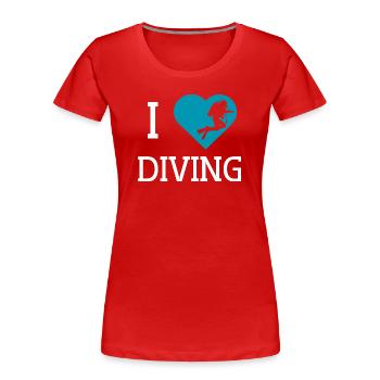 I love Diving T-Shirt - Women's Premium Organic T-Shirt - red - Front - Mia (176cm)