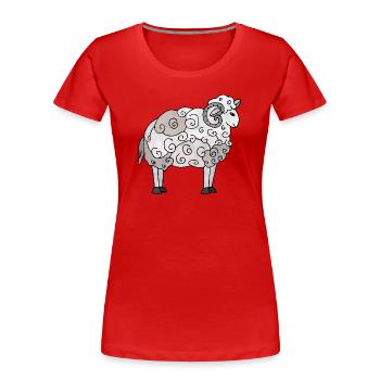 Ram - Women's Premium Organic T-Shirt - red - Front - Mia (176cm)