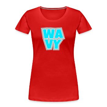 WAVY - relaxed, cool and always in the flow. - Women's Premium Organic T-Shirt - red - Front - Mia (176cm)