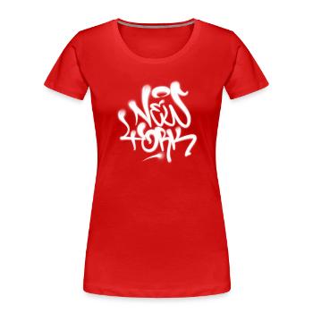 Graffiti-Design New York Tagg  - Frauen Premium Bio T-Shirt - Rot - Vorne - Mia (176cm)