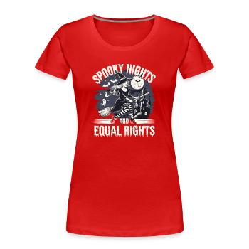 Nuits effrayantes et même sorcière - T-shirt bio Premium Femme - rouge - Devant - Mia (176cm)