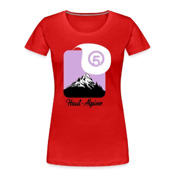 Haut-Alpine 05 Departement der Hautes-Alpes - Frauen Premium Bio T-Shirt - Rot - Vorne - Mia (176cm)