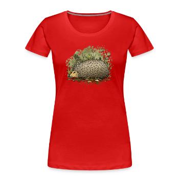 hedgehog - Women's Premium Organic T-Shirt - red - Front - Mia (176cm)
