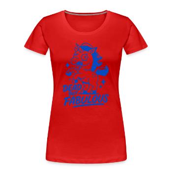 Licorne crâne colorée avec motif squelette - T-shirt bio Premium Femme - rouge - Devant - Mia (176cm)