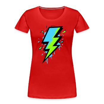 Ray of Modern Electricity - Women's Premium Organic T-Shirt - red - Front - Mia (176cm)
