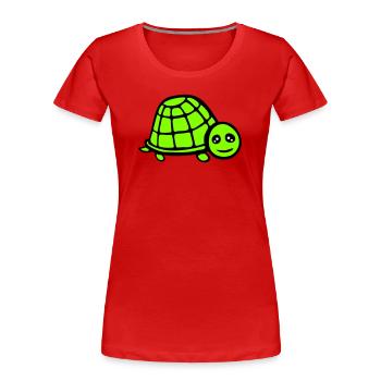 turtle cute smiling happy funny - Women's Premium Organic T-Shirt - red - Front - Mia (176cm)