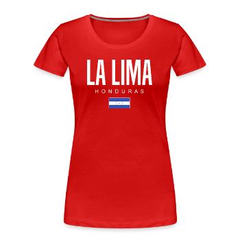 La Lima Honduras Honduraner - Frauen Premium Bio T-Shirt - Rot - Vorne - Mia (176cm)