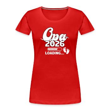Grandpa 2026 Loading Baby Footprints Design - Women's Premium Organic T-Shirt - red - Front - Mia (176cm)