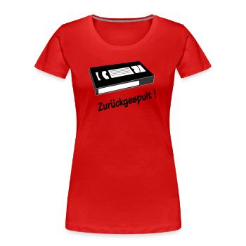 Rewound - Women's Premium Organic T-Shirt - red - Front - Mia (176cm)