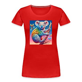 Koala - T-shirt bio Premium Femme - rouge - Devant - Mia (176cm)