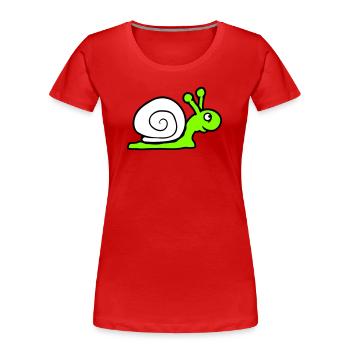 Snail Shell Cute Cute Happy Cool - Women's Premium Organic T-Shirt - red - Front - Mia (176cm)