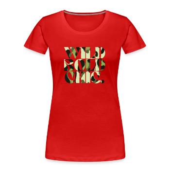 Wild Bold Chic Camouflage Chic - Women's Premium Organic T-Shirt - red - Front - Mia (176cm)