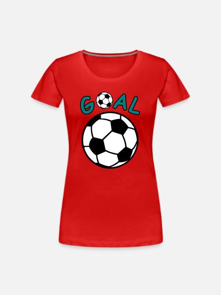 Football avec lettrage Goal - T-shirt bio Premium Femme - rouge