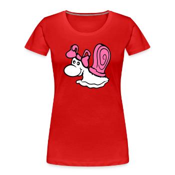 Snail Girl Female Cute Pretty Bow Woman - Women's Premium Organic T-Shirt - red - Front - Mia (176cm)